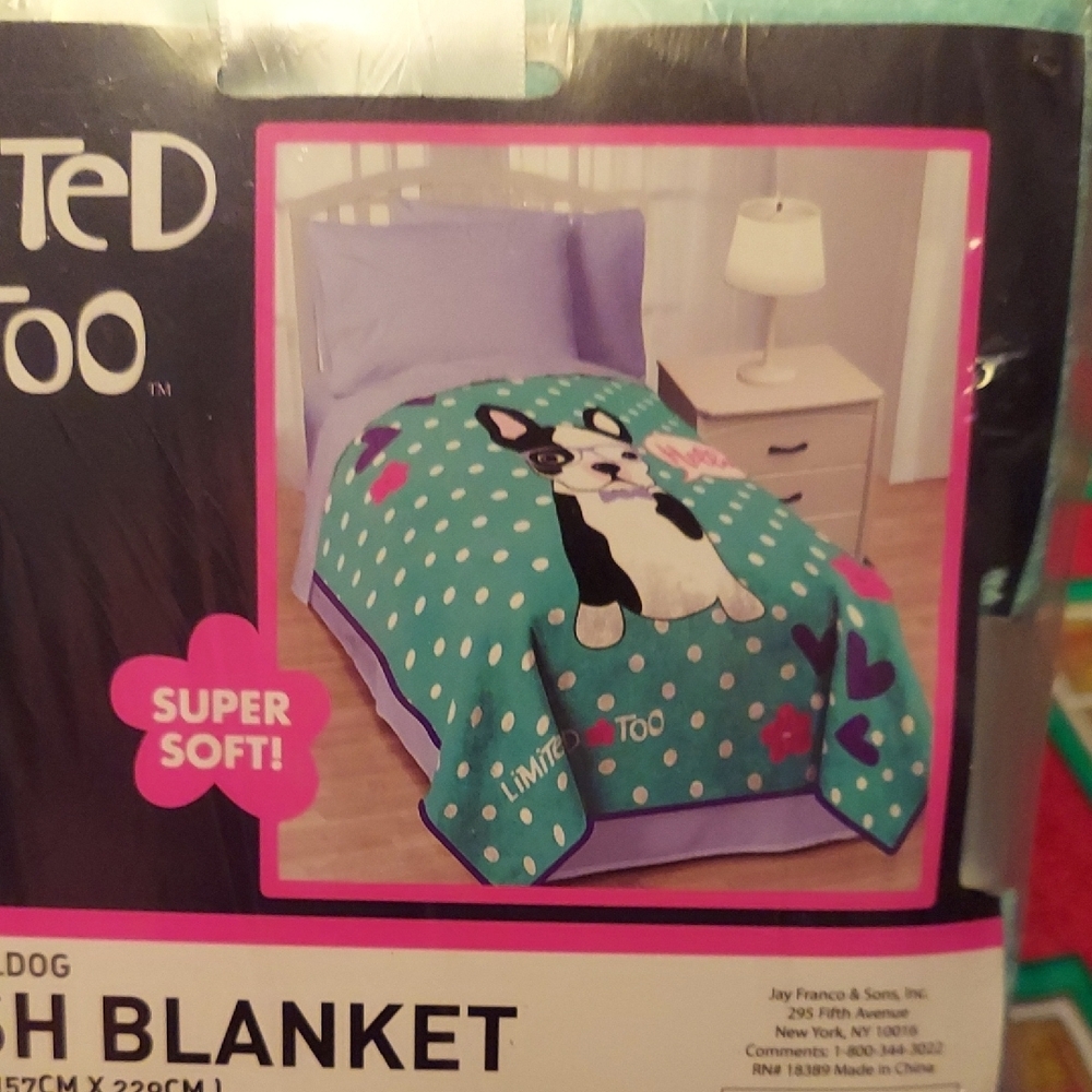 Limited Too ~Pugs Blanket THIS IS HUGE, Read Description